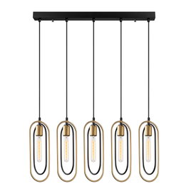 Opviq Cerco - 2061 Lámpara de Araña Negro y Dorado